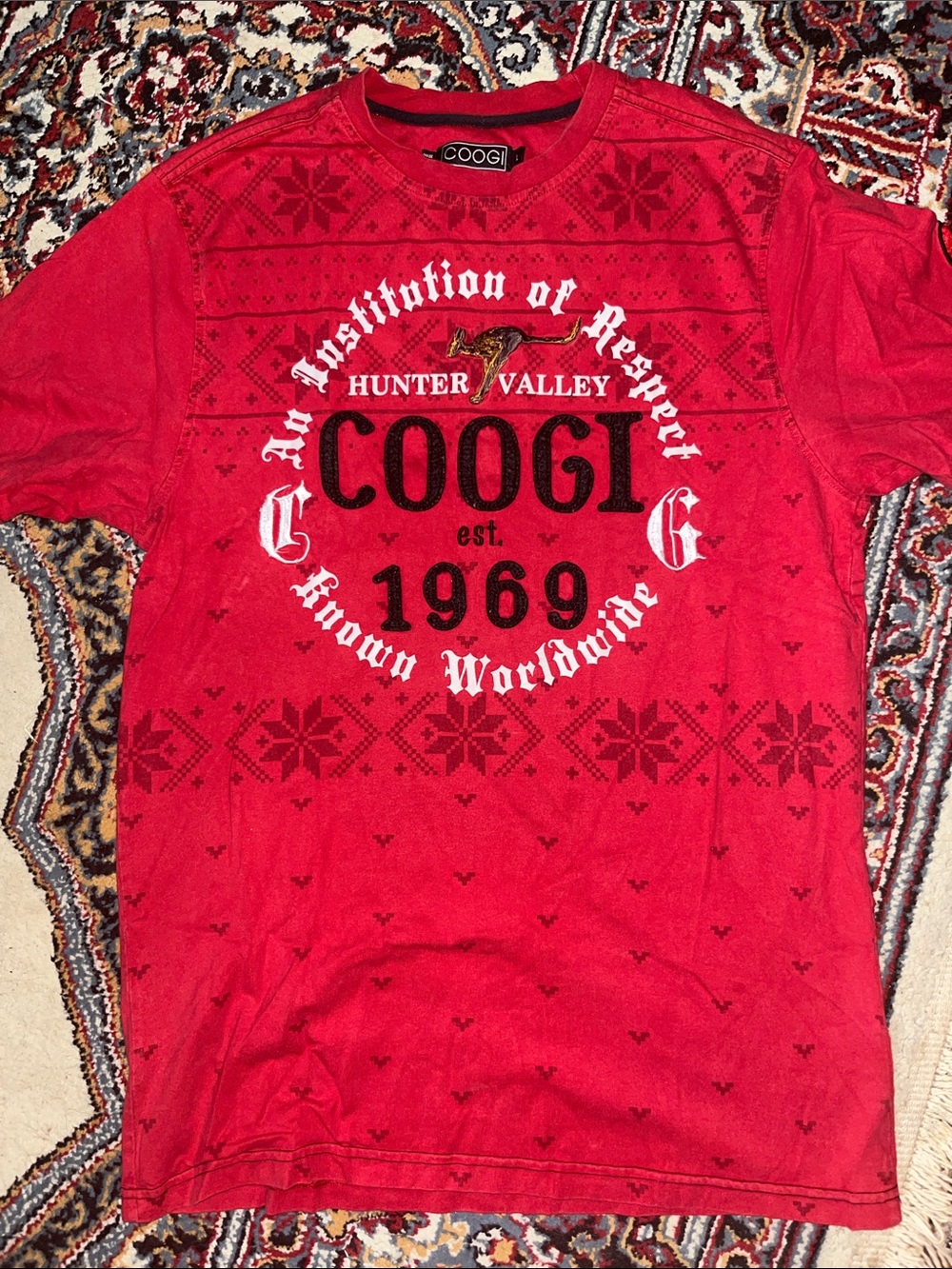 COOGI Red Graphic Logo Tee with Crest